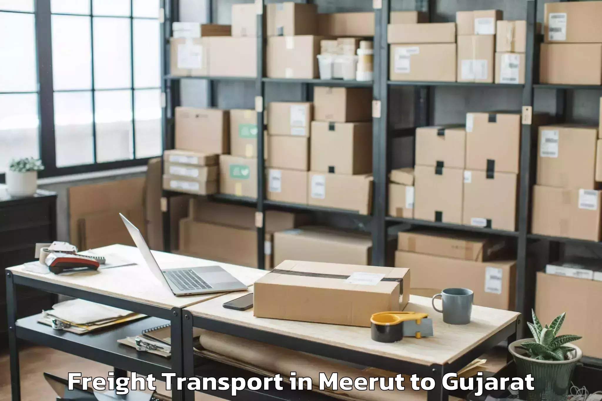 Reliable Meerut to Karjan Freight Transport